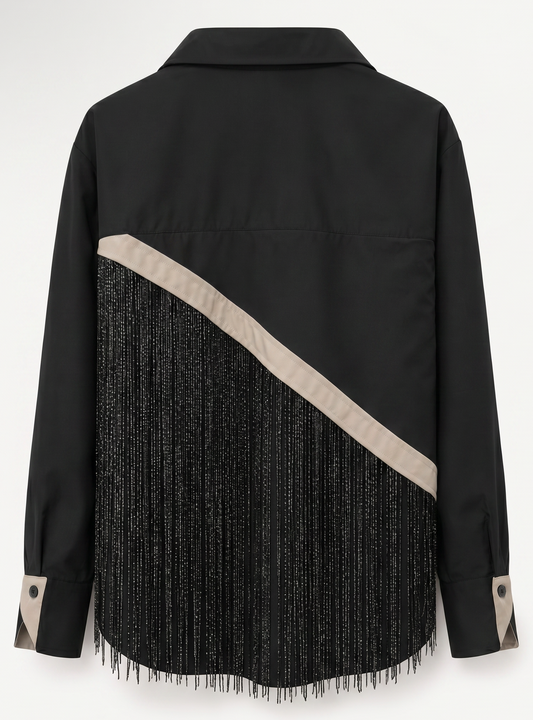 Black Fringe Shirt
