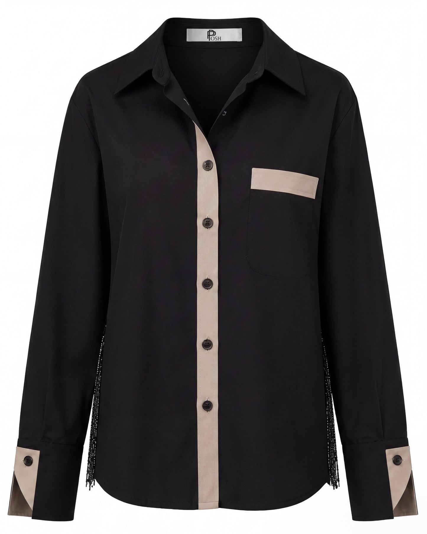 Black Fringe Shirt
